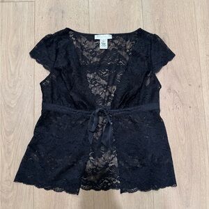 White House Black Market Black Lace Blouse